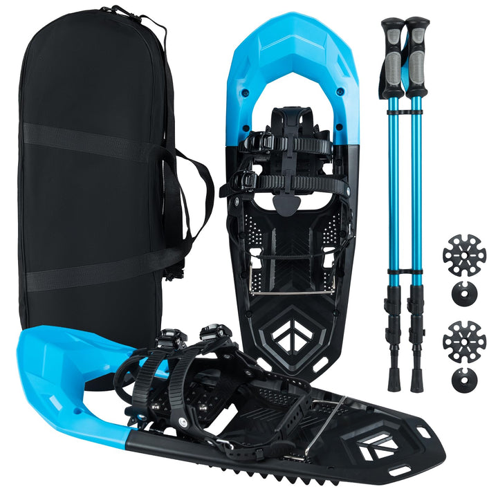 COSTWAY Schneeschuhe mit Steighilfe, Schuhgrösse 35-45 bis 90kg, leichtes Schneeschuh-Set mit Trekki