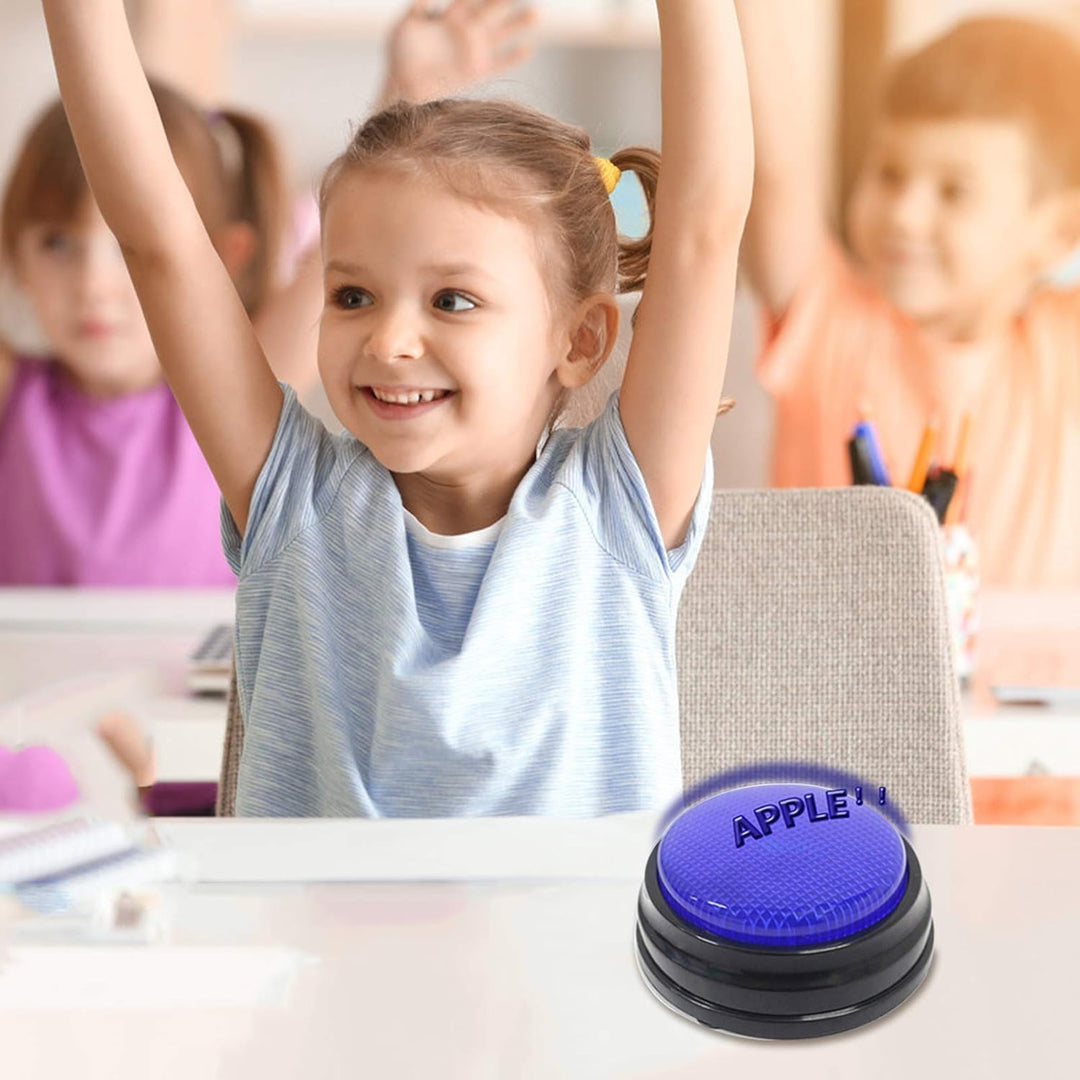 Irishom 4 Stück Buzzer mit Aufnahmefunktion und Licht Sprachaufzeichnung Sound-Taste Interaktives Re