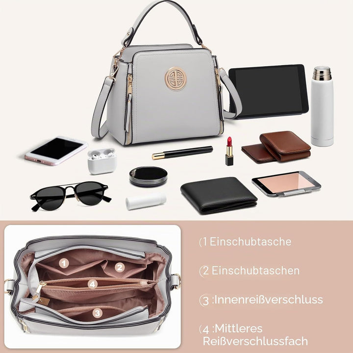 Miss Lulu Umhängetasche Damen Schultertasche Handtasche Crossbody Taschen Henkeltasche Mädchen PU Le