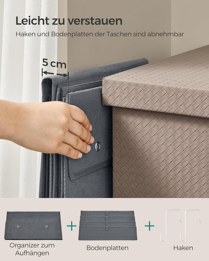 SONGMICS Hängeorganizer mit 4 Taschen, 2er Set Kleiderschrank-Organizer, Hängeaufbewahrung, Tür-Orga