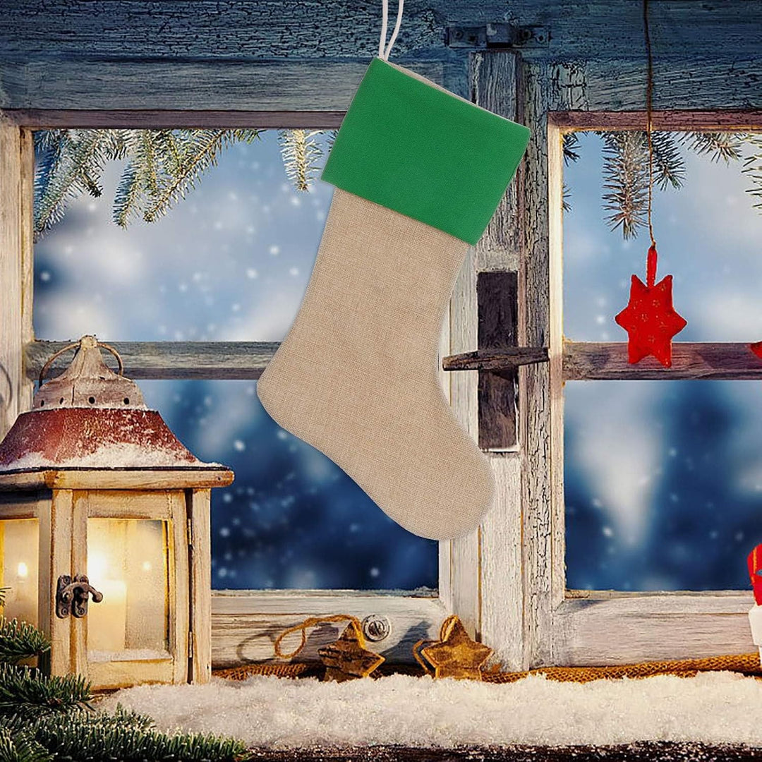 JiJiRuDU Sackleinen Weihnachtsstrumpf 6er Pack, Weihnachten hängende Taschen Weihnachtsfeiertagsstru