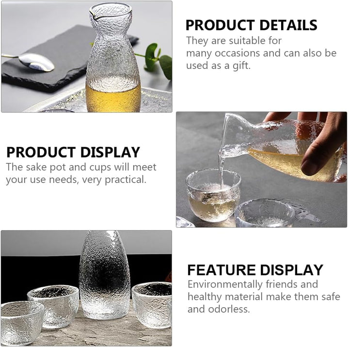 YARNOW 1 Satz Gehämmerter Sake-Becher Reiswein Zum Kochen Sake Set Sake Serving Set Sake Servierset