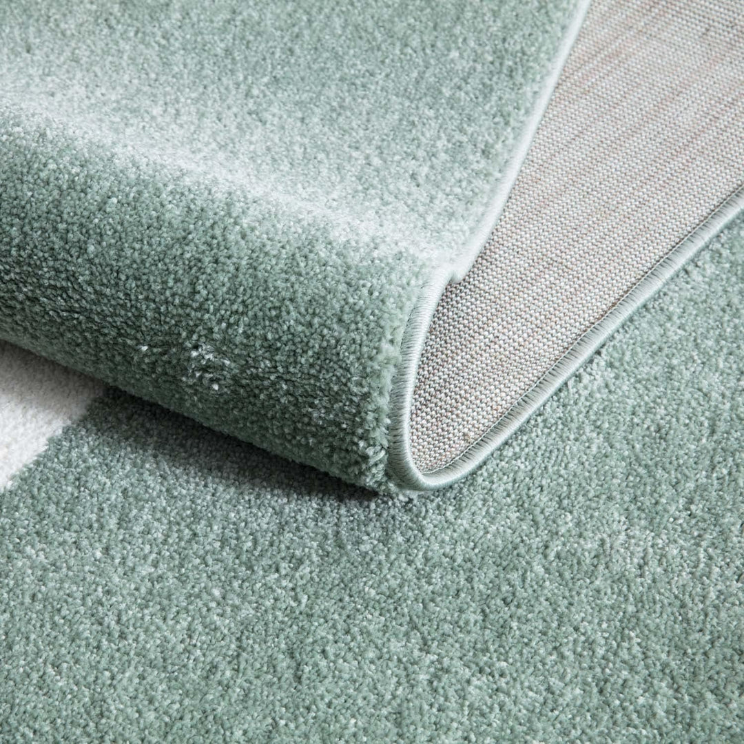 carpet city Teppich Kinderzimmer Tier-Motiv - Mint-Grün - 160x230 cm - Kinderteppich Kurzflor Bär mi