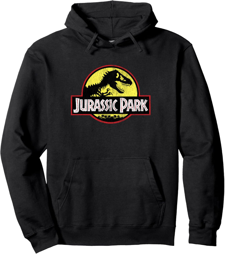 Jurassic Park Classic Logo Distressed Pullover Hoodie