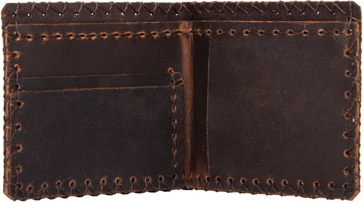 hecho. Geldbörse Carlos (Dark Wood) für Karten und Scheine - Handgefertigt, Leder &amp; Fair-Trade (Port