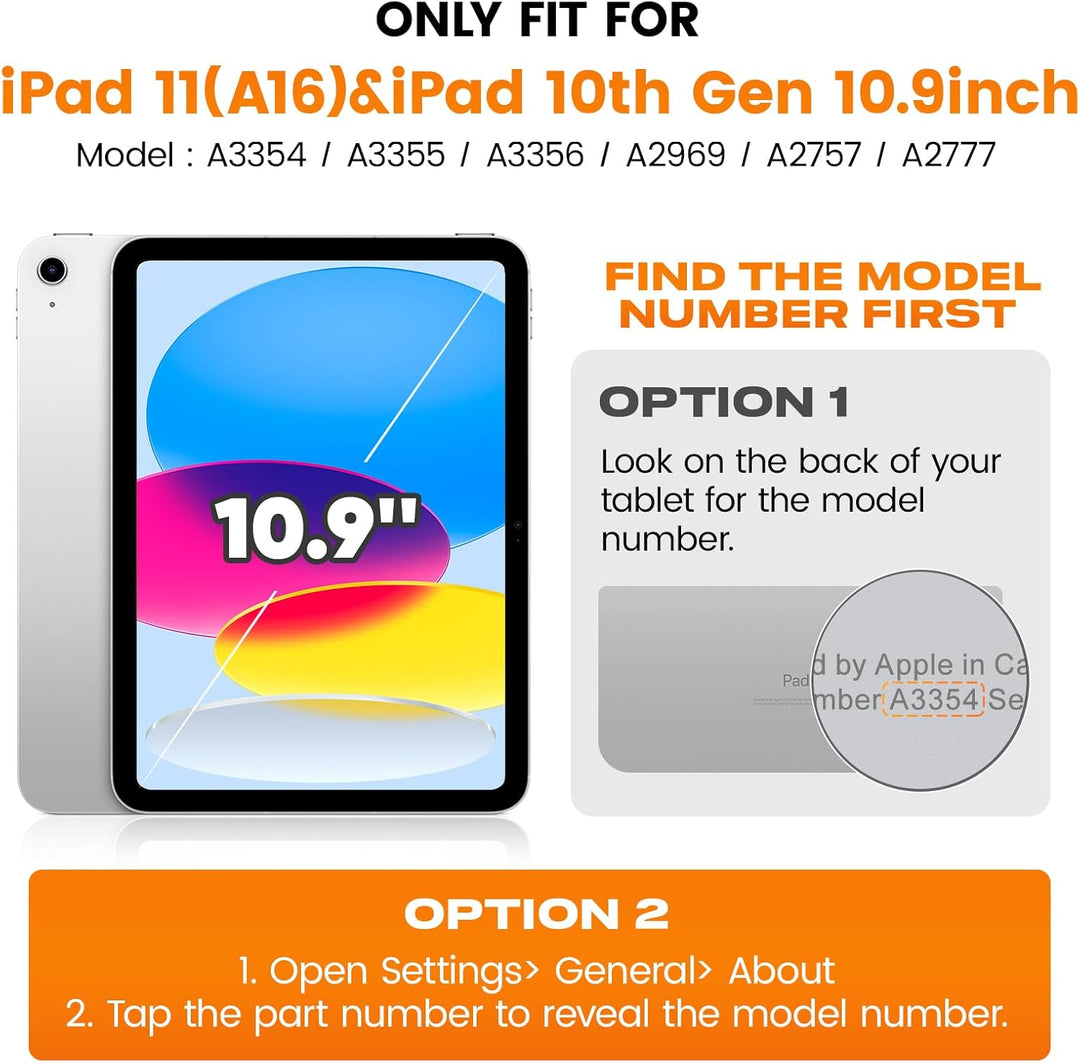 SEYMAC stock iPad 10. Generation Hülle 10,9 Zoll, Stossfeste Robuste iPad 2022 10,9 Hülle mit Displa