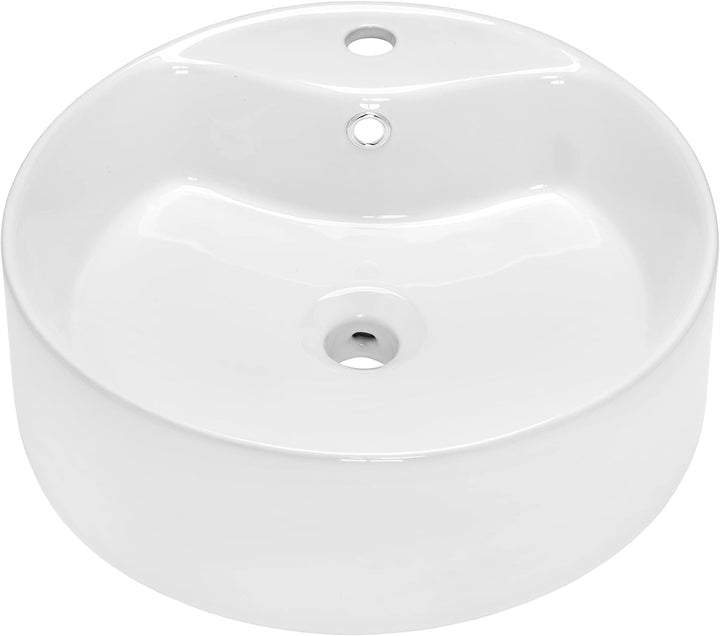 VBChome Waschbecken 41 cm Keramik Weiss Oval Pop-up ventil Click-Clack Waschtisch Handwaschbecken Au