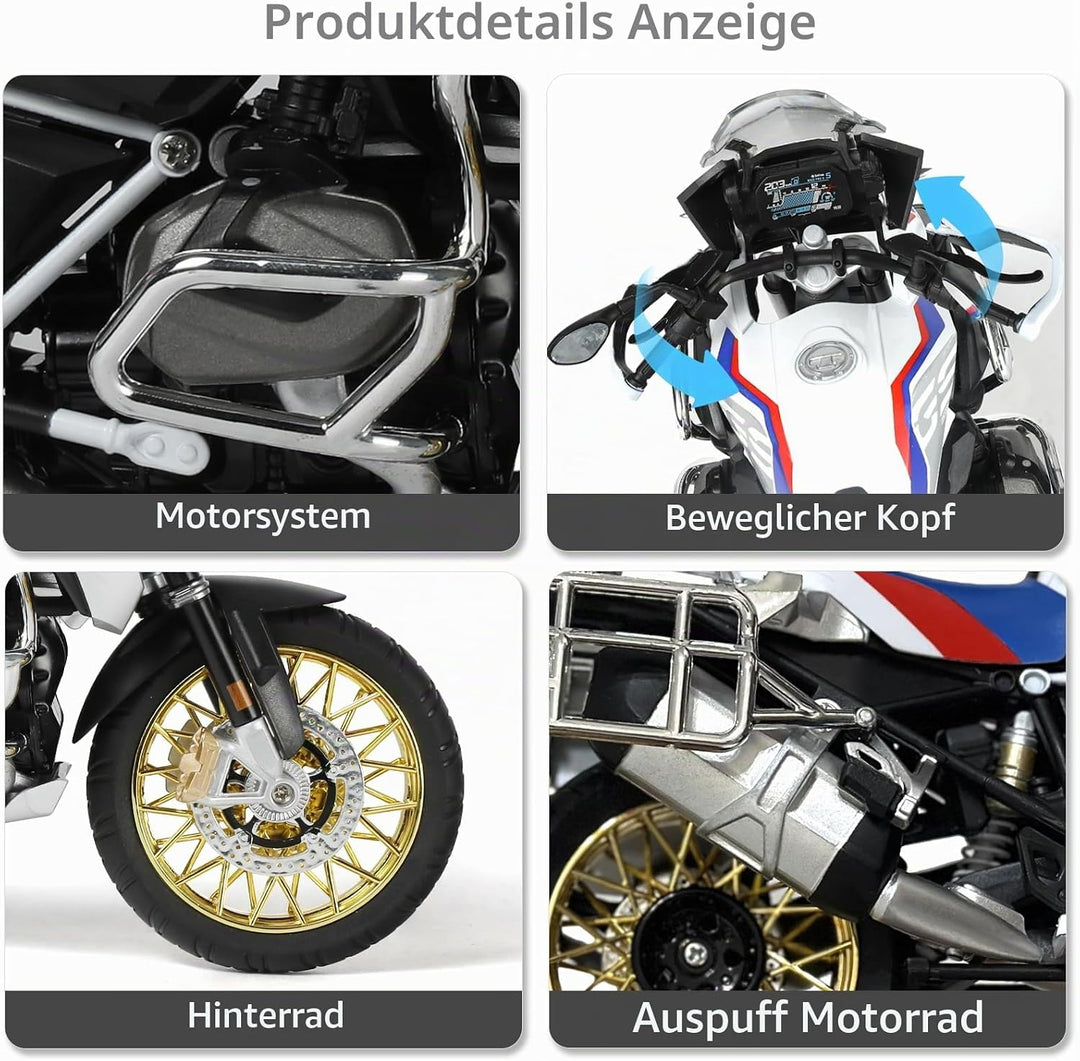 Risopen 1:9 Motorrad Modell kompatibel für BMW R125 Legierung Diecast Motorrad Modell Spielzeug Mini