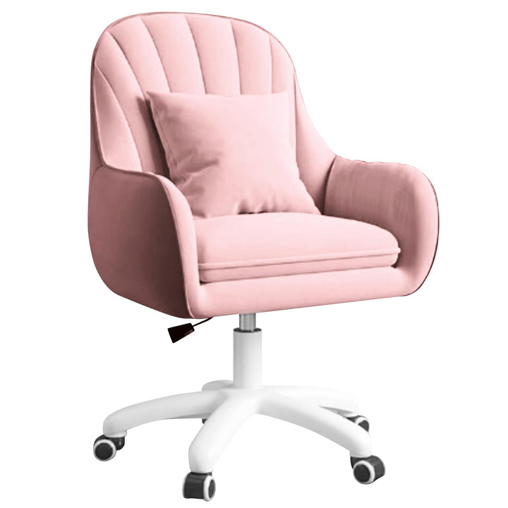 Homeoffice Stuhl, SamtStuhl mit Kopfkissen, 360° drehbar Höhenverstellbar Bürostuhl ergonomisch, Sch