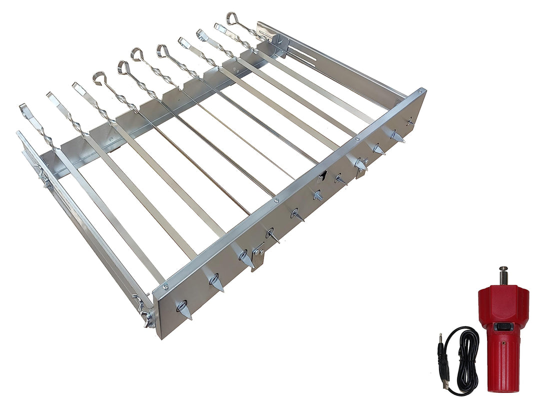 Neu walexo Spiessdreher (universell), incl. 11 Edelstahlspiesse mit verschiedenen Motoren (mit 5V US