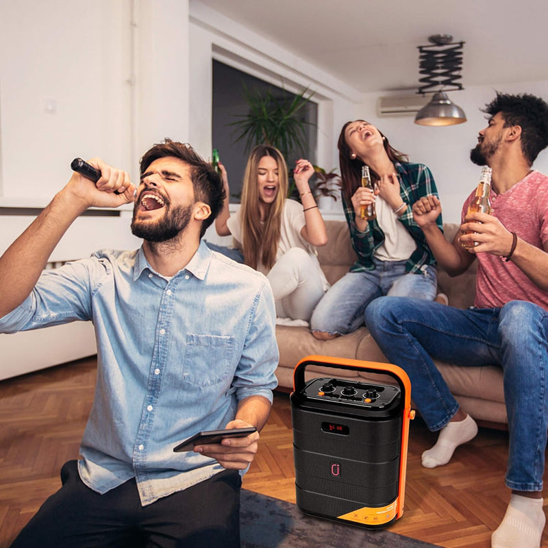 JYX Karaoke Anlage mit Drahtloses Mikrofon, Karaoke Maschine, Karaoke Lautsprecher Bluetooth System