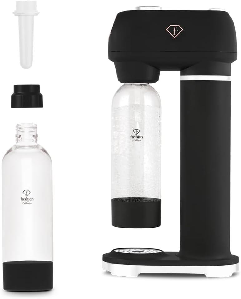 FASHION by Berlinger Haus – SODABAR Wassersprudler + 2 Flaschen, Matt Schwarz – Roségold Kollektion