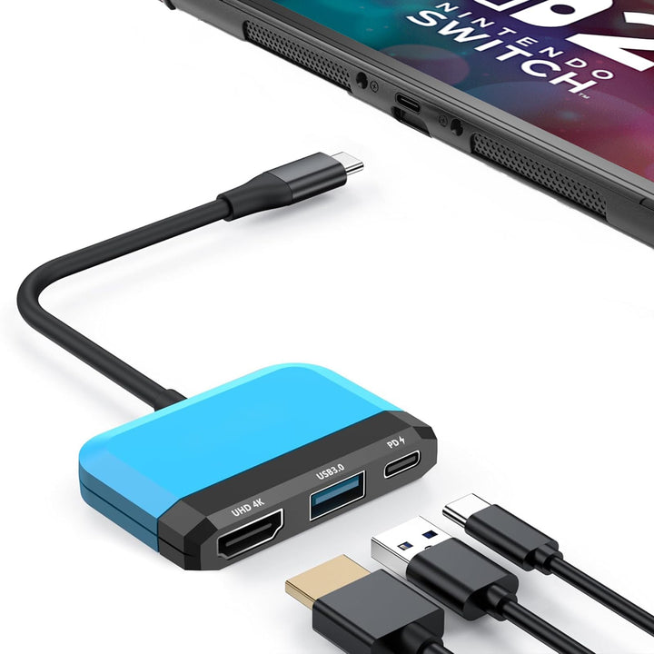 Switch TV Dock für Nintendo Switch/OLED, 3 in 1 Switch Portable Dock mit 4K HDMI, USB 3.0 Port, Type