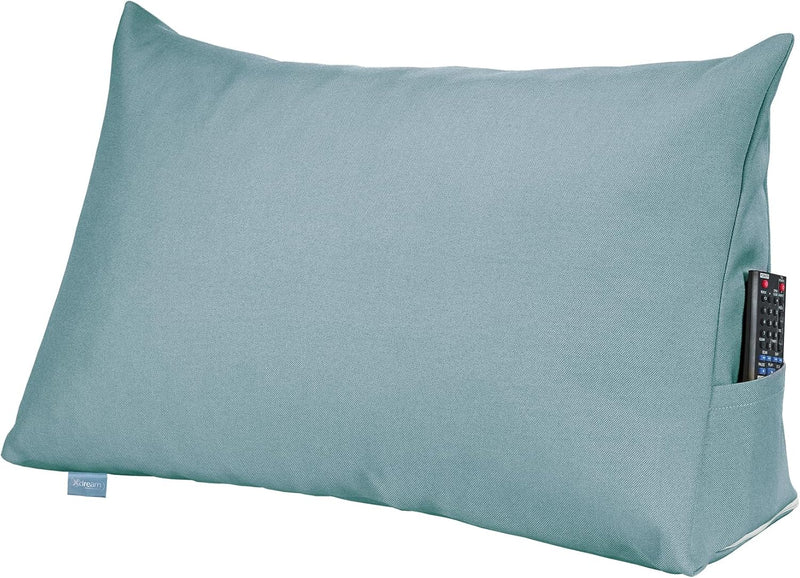 XDREAM Bettsitzkissen, Keilkissen für Bett und Sofa türkis | Stabiles Rückenkissen und Lendenkissen
