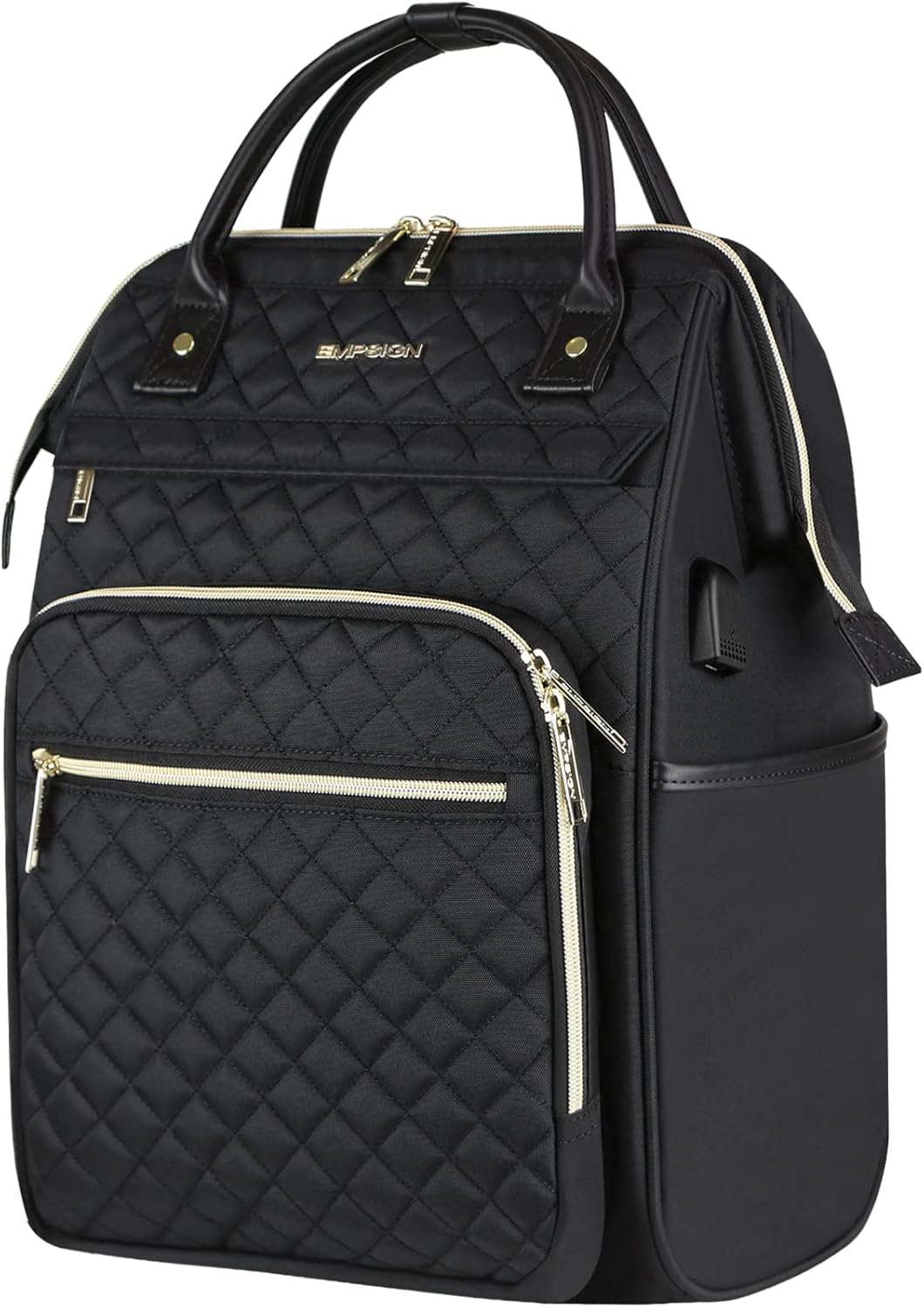 EMPSIGN Laptop Rucksack Damen mit Laptopfach 17 Zoll, Laptop Rucksack Schulrucksack Mit USB Ladeansc