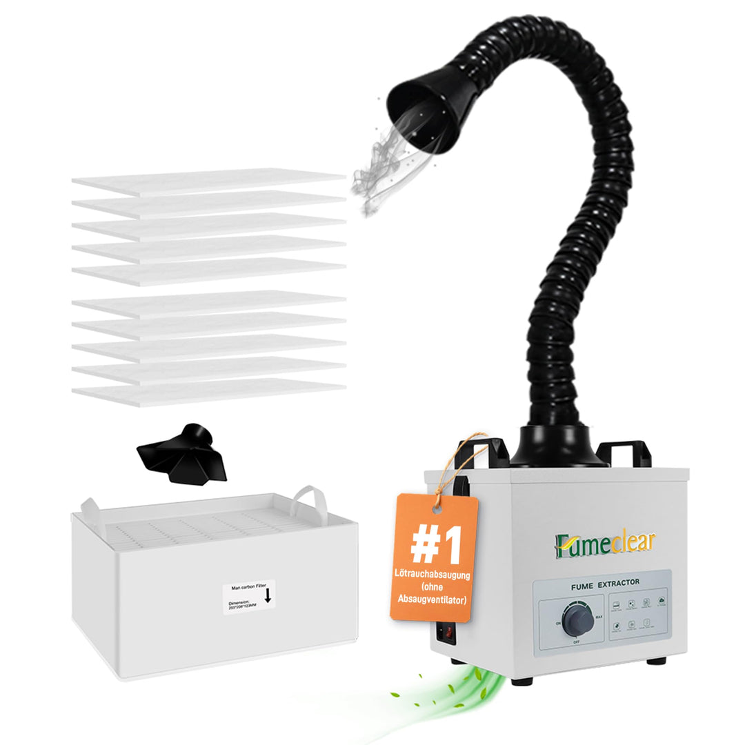 FumeClear FC-100A Lötrauchabsaugung Leistungsstarke 200 to 260m³/h Absaugung, Lötrauchabsorber, gerä