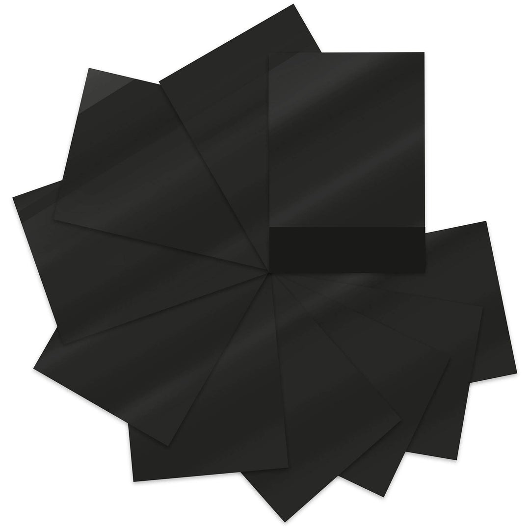 Finest Folia 25x Din A4 Bögen 29,7x21cm 751C Selbstklebende Plotterfolie Bastelfolie (070 Schwarz gl