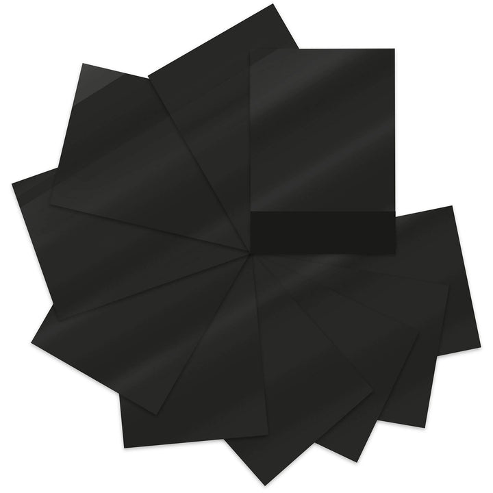 Finest Folia 25x Din A4 Bögen 29,7x21cm 751C Selbstklebende Plotterfolie Bastelfolie (070 Schwarz gl