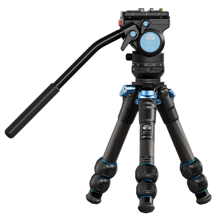 SIRUI AM-223L+VA-5 Mini Video Tisch Stativ Videostativ Tischstativ aus Carbon mit Nivellierbasis,VA-