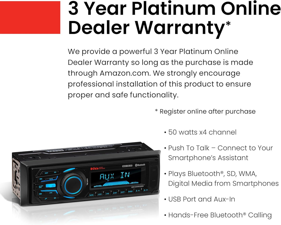 BOSS AUDIO Systems 153-mr1308uabk Radio Bluetooth
