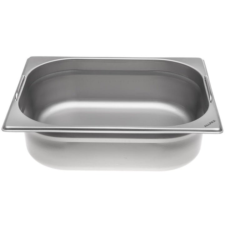 Allpax GN Behälter 1/2 Edelstahl - Höhe 100 mm - mit Griffe - lebensmittelechter & hitzebeständiger
