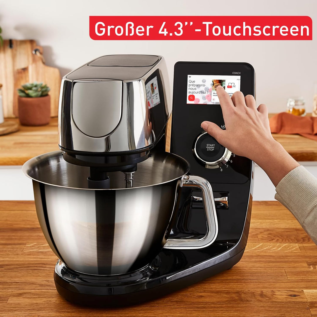 Tefal I-Coach Touch Küchenmaschine, 1200 W, 21 Auto-Programme, inkl. Back-Zubehör und App, intuitive
