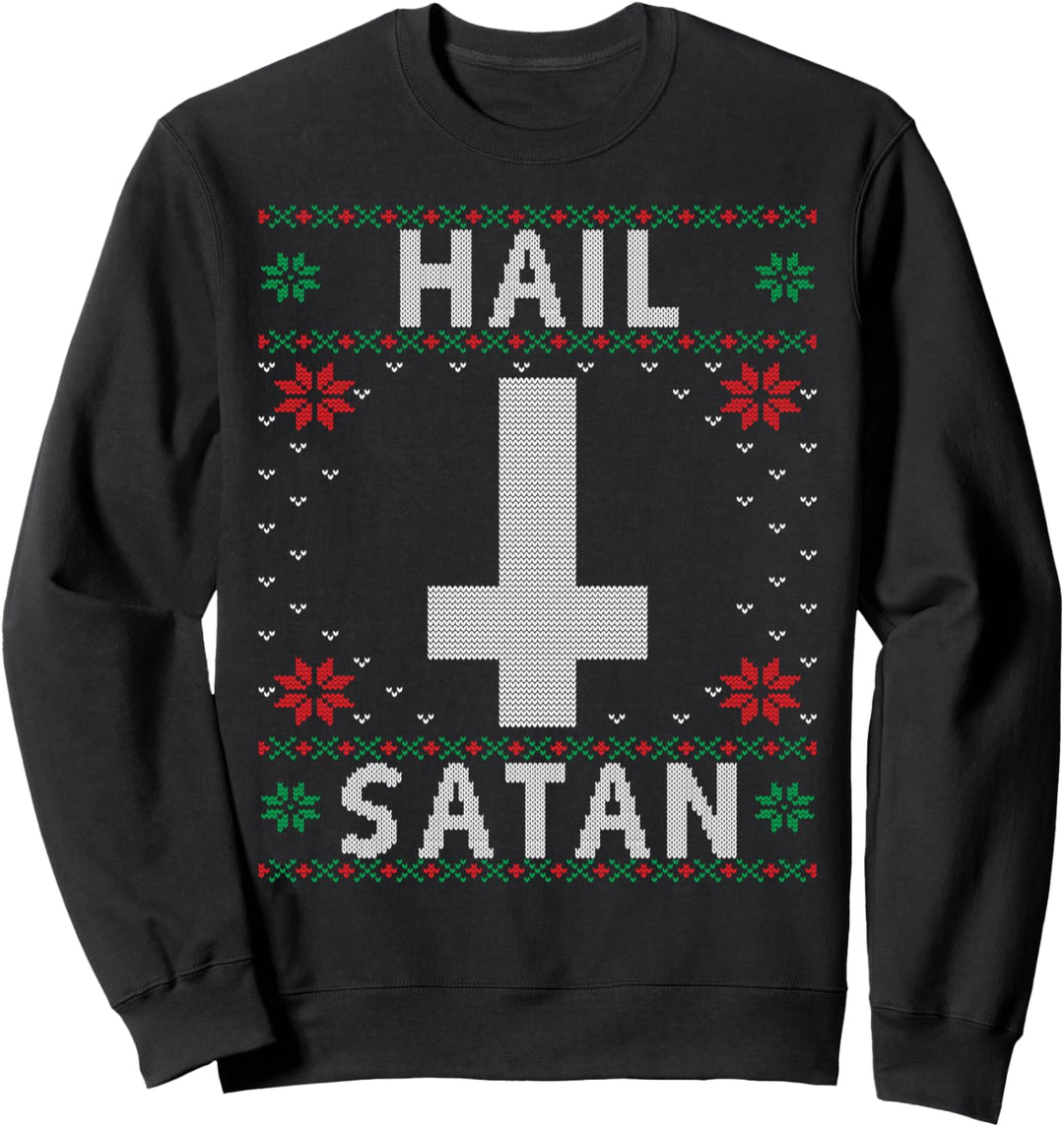 Ave Satan Weihnachten Pyjamas Satanic Death Metal Goth Sweatshirt