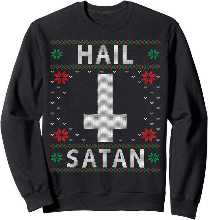 Ave Satan Weihnachten Pyjamas Satanic Death Metal Goth Sweatshirt