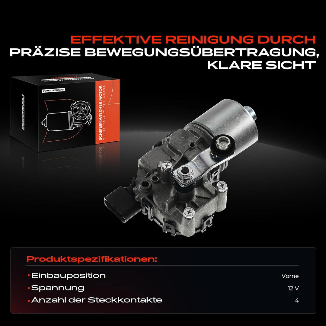 Frankberg 1x Wischermotor Vorne Links oder Rechts Kompatibel mit Rapid NH1 1.6L 2012-2020 Rapid NH3