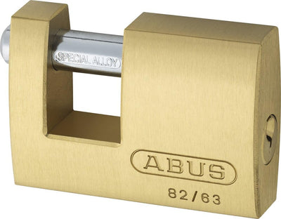 ABUS Messing-Vorhängeschloss 82/63 gl.-8502 - gleichschliessend - Monoblock-Hangschloss für Rollgitt