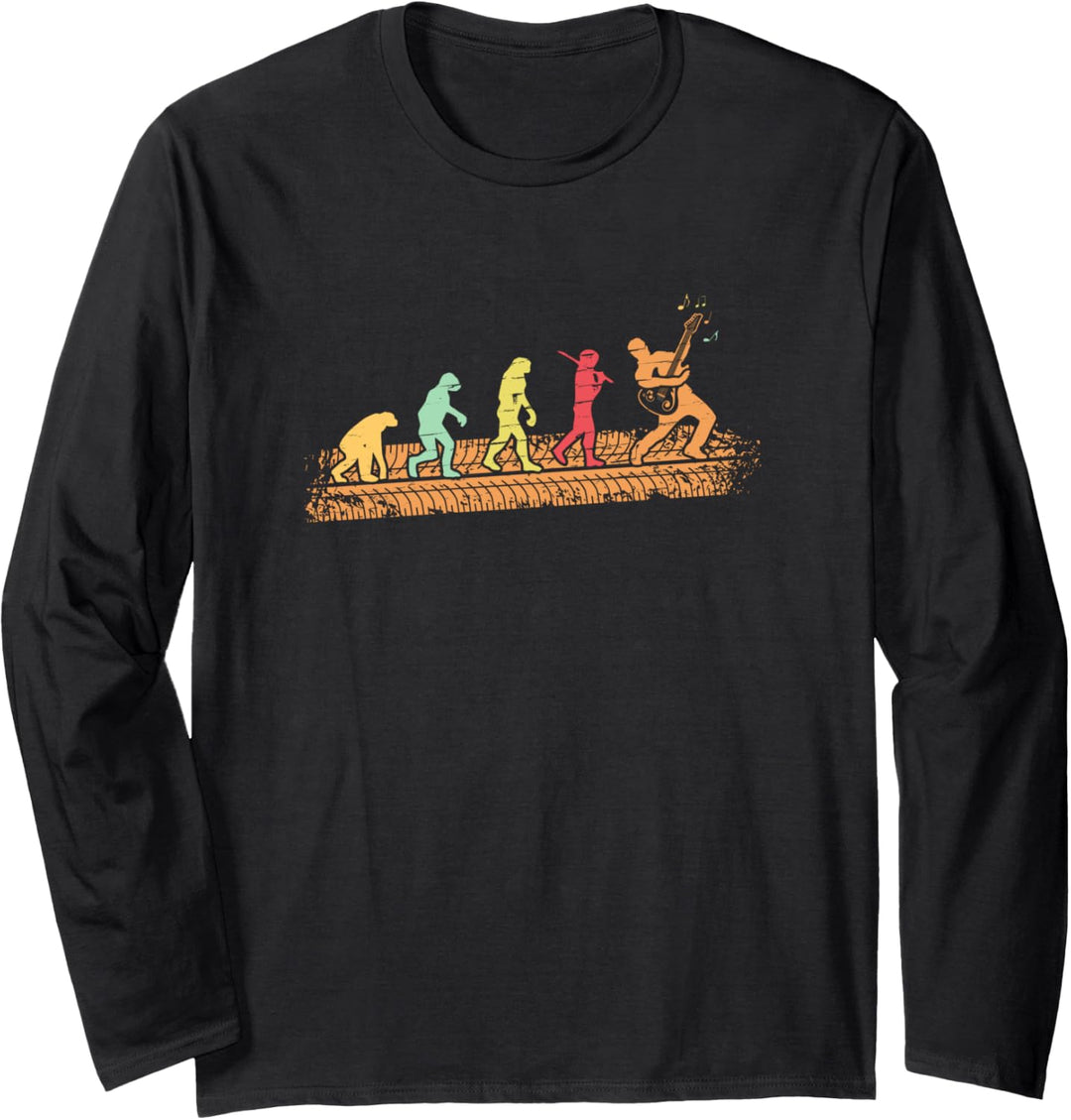 Evolution Bass Guitar Electric Guitarist Player Musician Langarmshirt