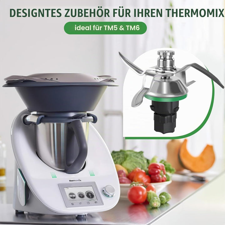Messer für Vorwerk Thermomix TM5/TM6 - Mixmesser aus Edelstahl mit Dichtring, Zubehör &amp; Ersatzteile