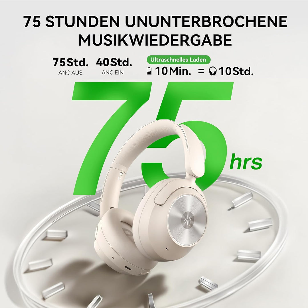 OneOdio Focus A6 Hybrid Active Noise Cancelling Kopfhörer – 75h Spielzeit, LDAC Hi-Res Sound, Blueto
