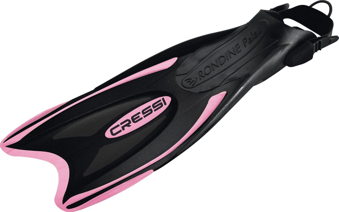 Cressi Palau Saf Fins Einstellbare Kurze Flossen zum Schwimmen und Schnorcheln Schwarz/Rosa Lange Fl