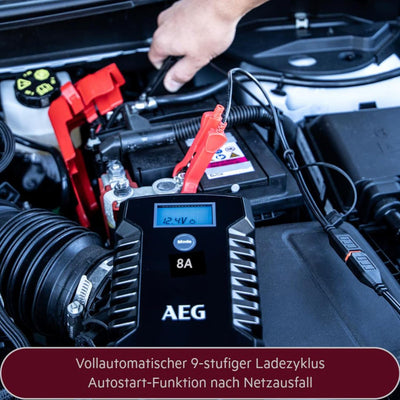 AEG Automotive 10618 Mikroprozessor-Ladegerät für Auto Batterie LD 8.0, 8 Ampere für 12/24 V, 7-HF L