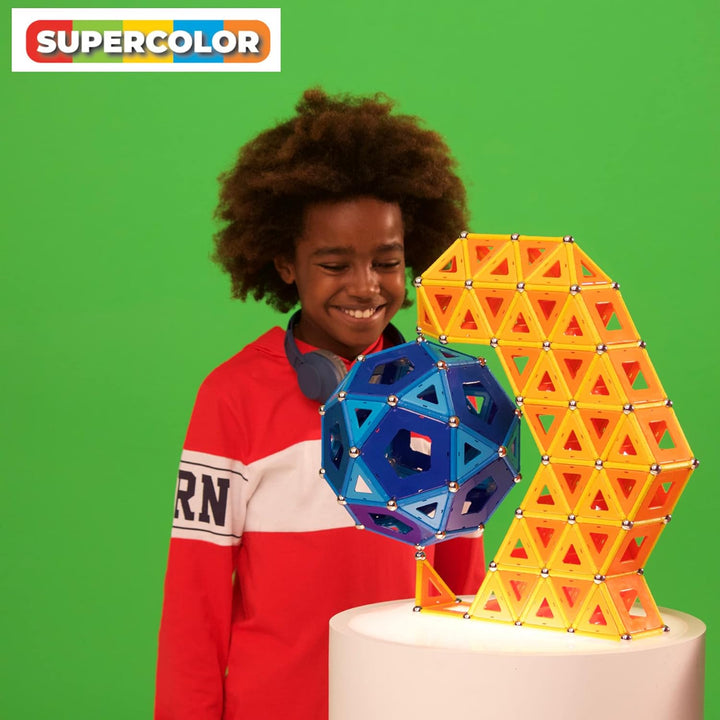 Geomag - Supercolor Magnetic Constructions for Kids, Magnetic Toy, Green Collection 100% Recycled Pl
