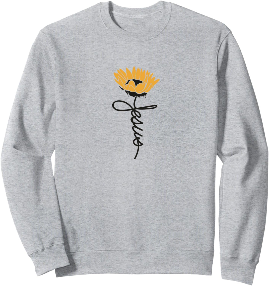 Jesus Sonnenblume Kreuz Christliche Geschenk für Christen Sweatshirt