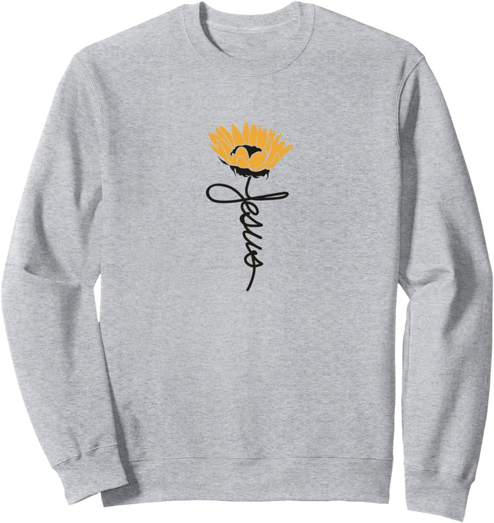 Jesus Sonnenblume Kreuz Christliche Geschenk für Christen Sweatshirt
