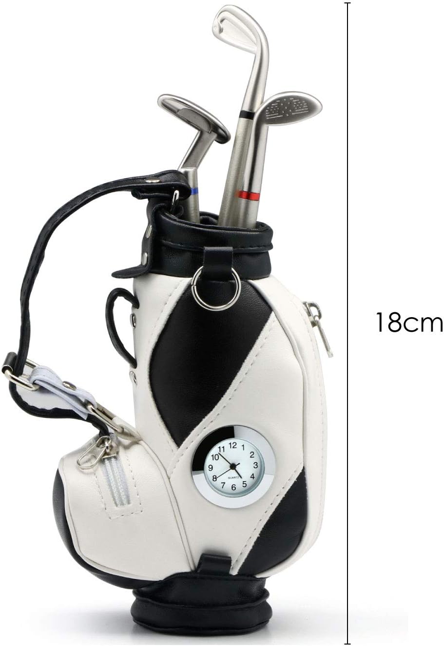 TRIXES Stifthalter Novelty, Miniatur-Golftasche mit Golfschläger-Kugelschreibern und intergrierter U
