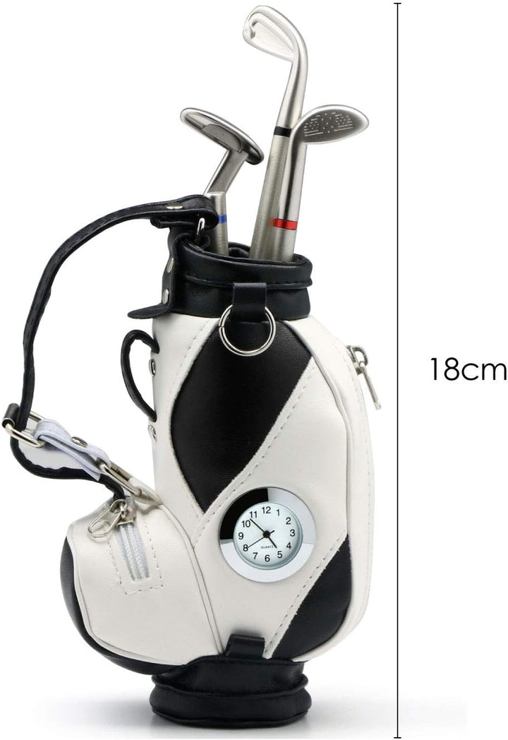 TRIXES Stifthalter Novelty, Miniatur-Golftasche mit Golfschläger-Kugelschreibern und intergrierter U