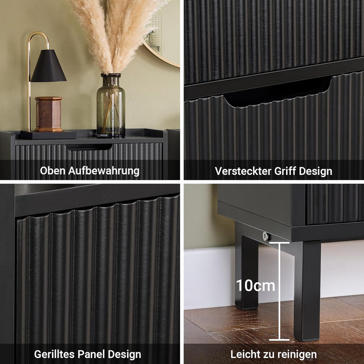 SoBuy Schuhschrank schmal mit 2 Klappen Platzsparender Schuhkipper Hoch Kommode Schuhregal geschloss