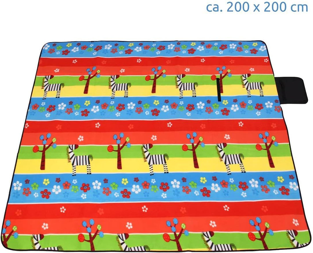 your GEAR Kids XL Kinder Picknickdecke 200x200 Camping Fleece Decke wasserdichte & isolierte Strandd