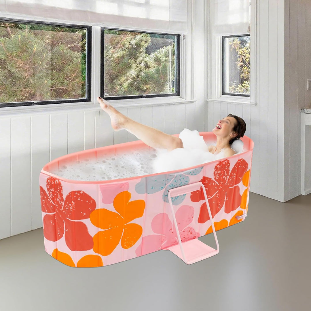 Faltbare Badewanne tragbare Pools für Familien SPA, Wärmespeicher Freistehende Badewanne Becken, auf
