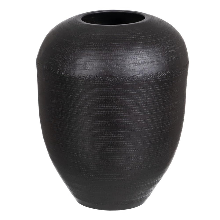 Vase 25,5 x 25,5 x 33 cm schwarz Aluminium