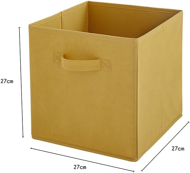 Box and beyond Aufbewahrungsbehälter, Vlies, faltbar, Senfgelb, 27 x 27 x 27 cm, 6 Stück