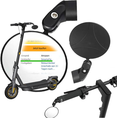 Rückspiegel für Ninebot Blinker E-Scooter MAX G2 D F2 plus E2 Pro | verstellbar 360° drehbar einklap
