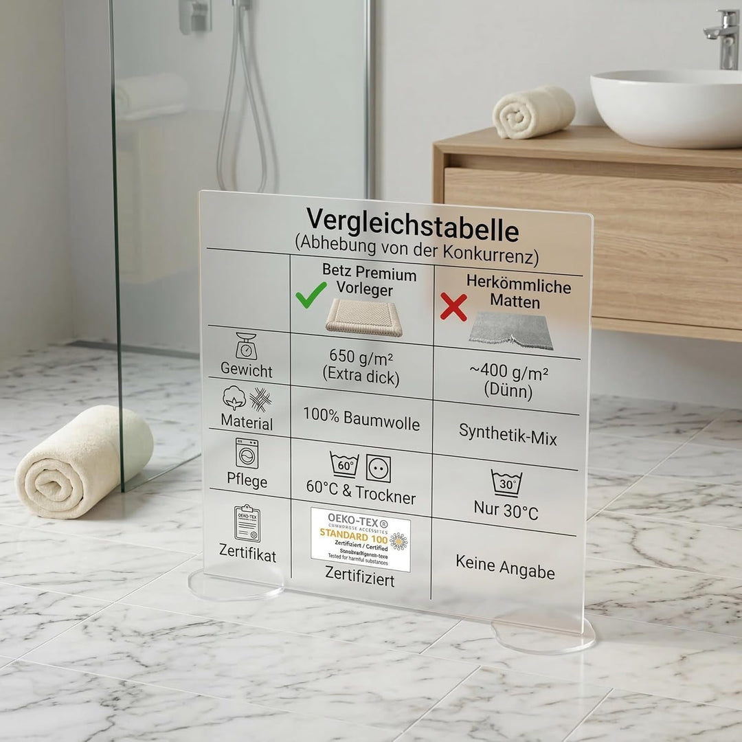 Betz 10 Stück Badvorleger Badematte Badteppich Duschvorleger Frottee Premium 100% Baumwolle Grösse 5