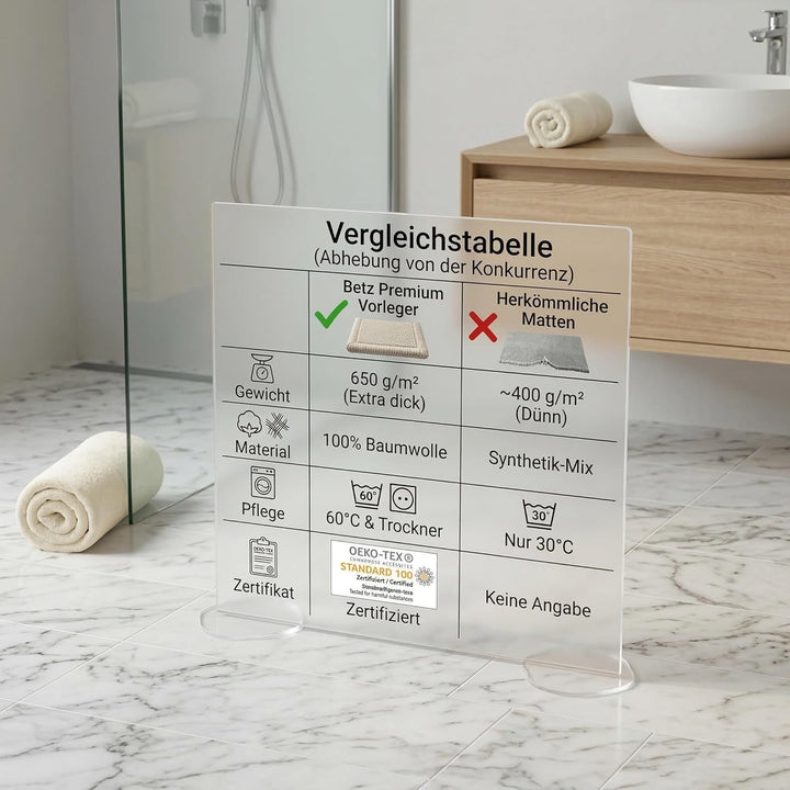 Betz 10 Stück Badvorleger Badematte Badteppich Duschvorleger Frottee Premium 100% Baumwolle Grösse 5