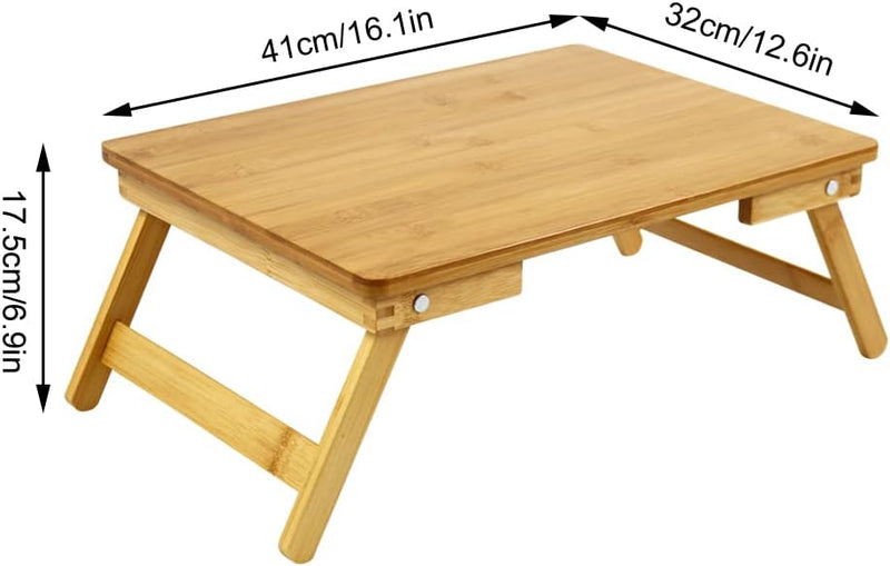 WKWKER 100% Bambus Laptop Bett Tisch Schoss Schreibtisch Für Bed Breakfast Betttablett Mit Klappbein