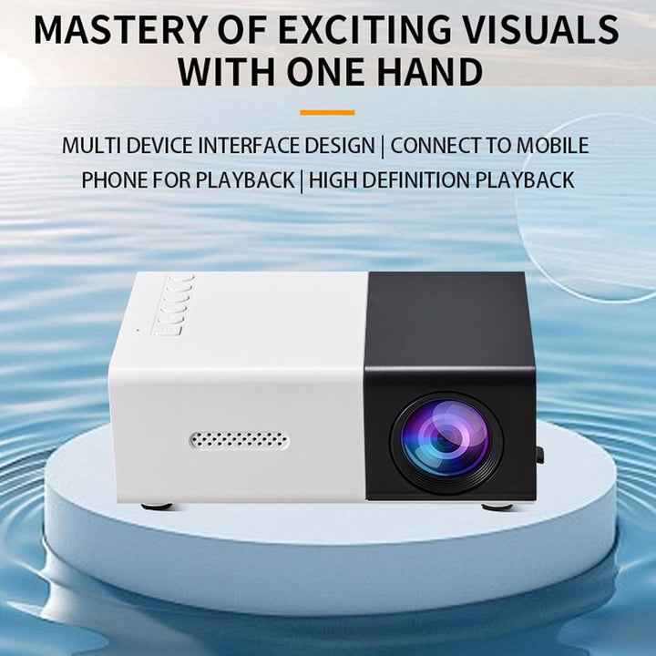 Projector, 1080p HD Tragbarer Filmprojektor, Smart Home Projector mit HDMI, USB, 3.5 Sound -Schnitts